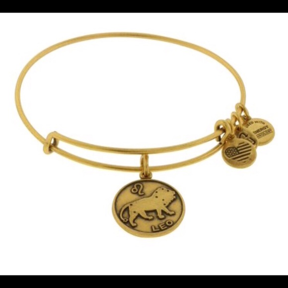Alex and Ani Leo charm bangle bracelet in gold. - Picture 2 of 2